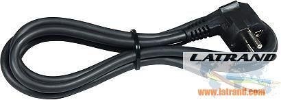 Câble noir avec fiche en L H05VV-F 3x1,5mm2 2 mètres Commel - C0515