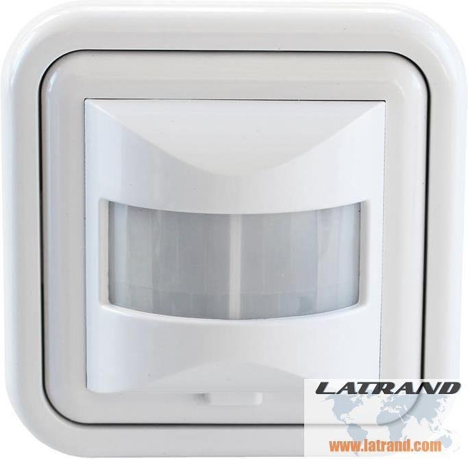 Senzor de mișcare PIR, pentru încorporare în perete, 160°, rază 9m @ h=1.1m, IP20, alb, Commel - C312-101