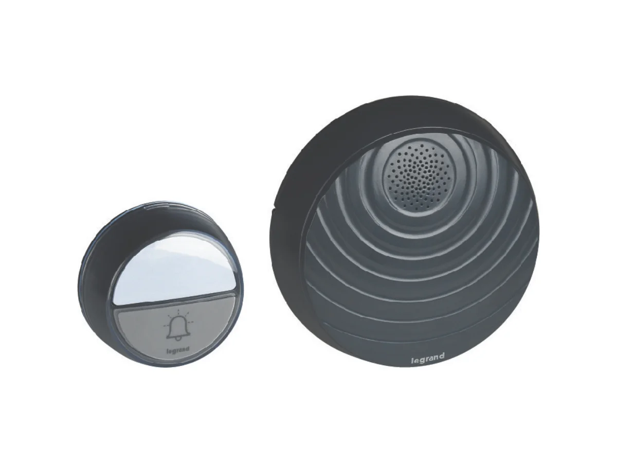 Sonerie fără fir neagră set cu buton IP44 100 metri - 94253