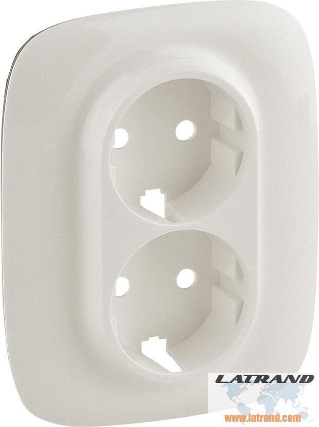 Placa de cubre para enchufe doble Schuko con protección infantil color Perla Valena Allure Legrand - 754959