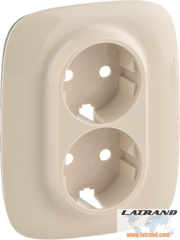 Plaque de finition pour double prise Schuko avec protection enfant couleur Crème Valena Allure Legrand - 754956