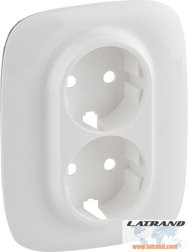 Placa de cubre para enchufe doble Schuko con protección infantil color Blanco Valena Allure Legrand - 754955