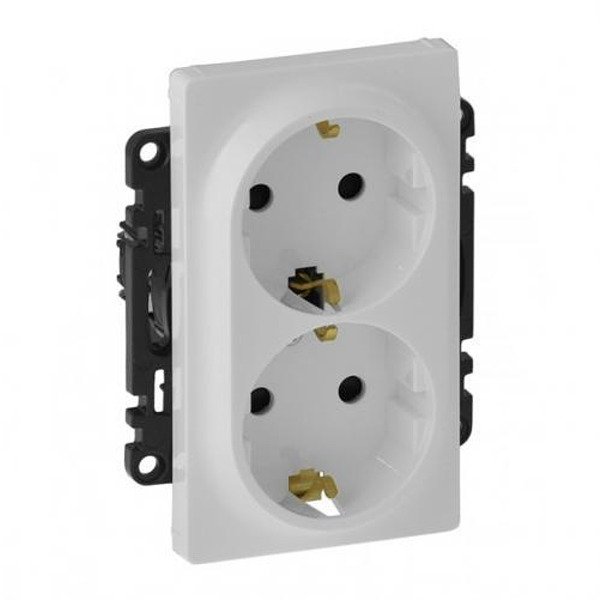 LEGRAND - Doppelte Schuko-Steckdose und dekorativer Rahmen Valena Life 753126