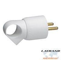 Spina bianca 2P+T 16A francese con anello - 50420