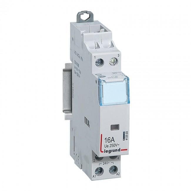 Contacteur modulaire 16A, 24Vac, 1NO+1NC, 1 module, Legrand 412503 CX³ blanc