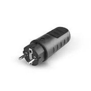 Spina nera Schuko/Standard FR 2P+T 16A IP44 in gomma Scame - 110.3100