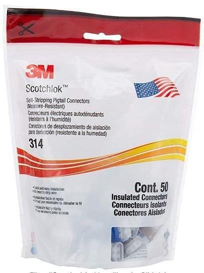Connessione rapida con gel 3x 0.34-1.5mm2 per conduttore flessibile/rigido in rame IPx8 17A 600V (confezione da 50 pz.) Scotchlok 314 3M - 3M7100166936