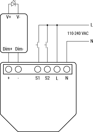 Smart-Mikromodul Relais 1x Dimmer 0-10V erfordert Neutralleiter Shelly Plus 0-10V Dimmer - 265703