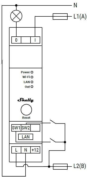 Relé Smart impulsivo 1x On/Off 16A para montaje DIN Shelly PRO 1 - 268001
