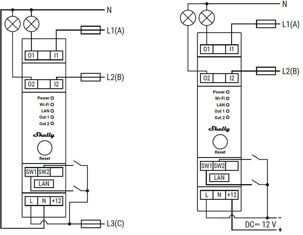 Relé Smart impulsivo 2x On/Off 16A (25A) para montaje DIN Shelly PRO 2 - 268025