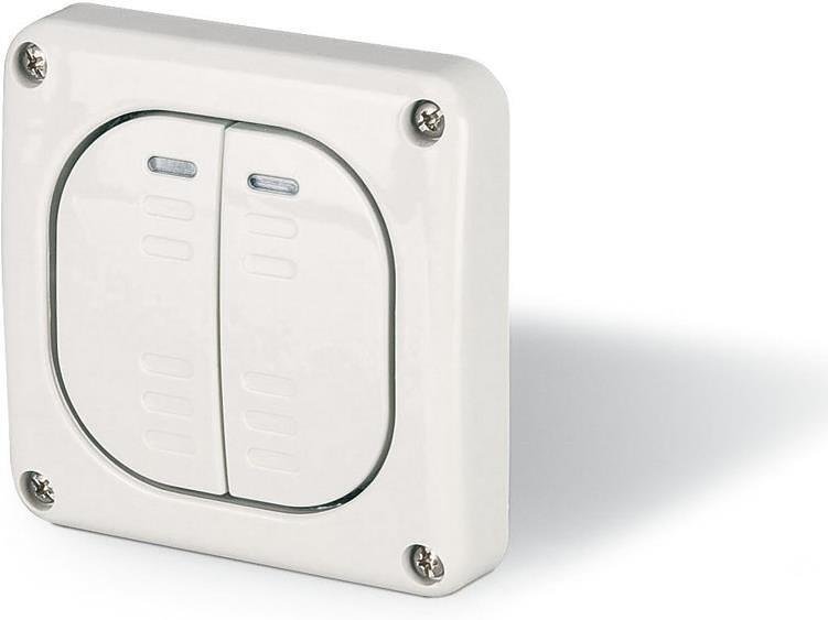 Double Two-Way Switch 10A, Flush Mounting IP66, M95, Scame 137.3221 Protecta, GREY