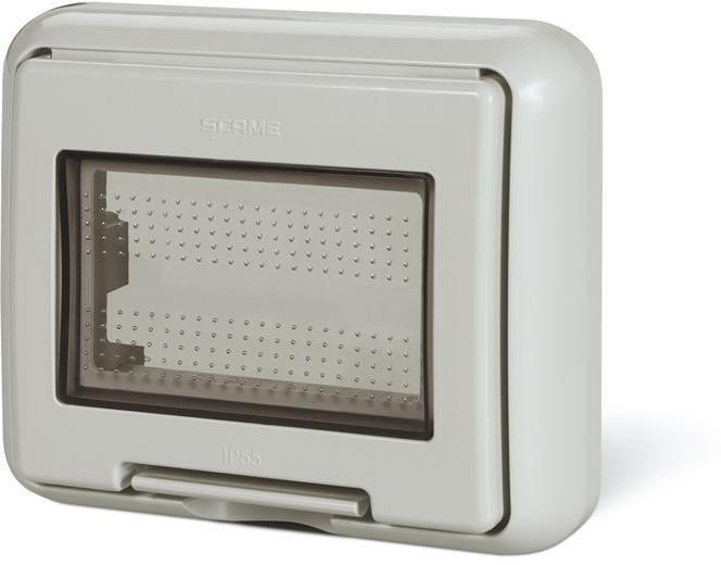 Couvercle pour montage encastré IP55 3 modules Unibox couleur GRIS Scame- 136.5023