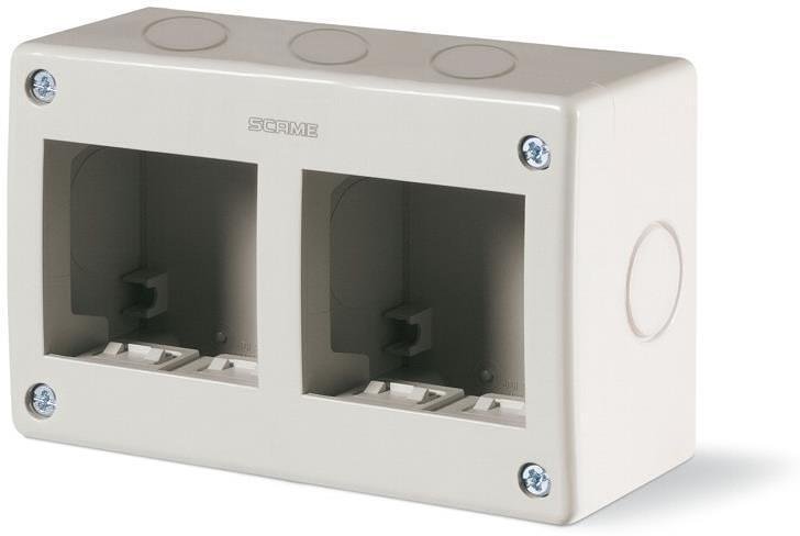 SCAME - Consolle per montaggio a vista IP40 2+2 mod. Unibox colore GRIGIO - 136.4124