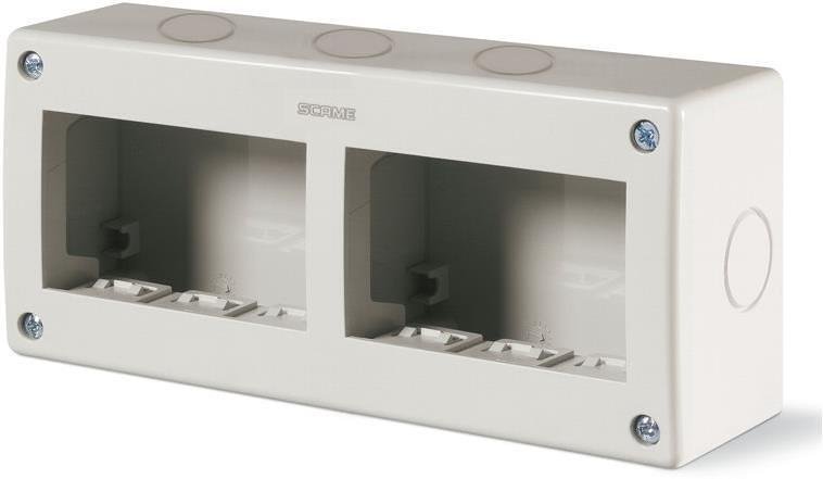 Scatola a consolle, 198x82x66mm, 6 moduli, montaggio superficiale, Unibox, Scame, 136.4126, IP40