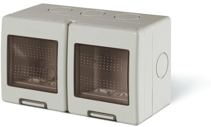 Consolle per montaggio a vista con coperchio IP55 2+2 mod. Unibox colore GRIGIO Scame-136.5124