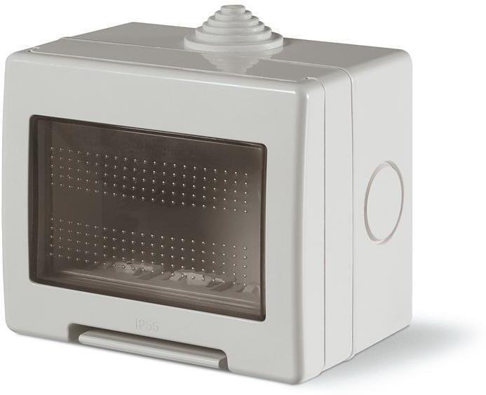 SCAME - Consolle per montaggio a vista con coperchio IP55 3 mod. Unibox colore GRIGIO - 136.5123