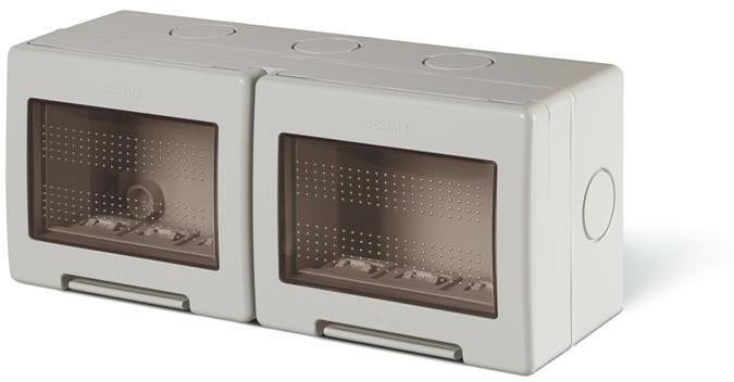 SCAME - Consolle per montaggio a vista con coperchio IP55 3+3 mod. Unibox colore GRIGIO - 136.5126