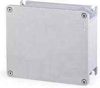 Caja de aluminio 166x142x64mm IP66, UV, paredes sólidas, cierre con tornillo, serie Alubox Scame- 653.02
