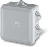Box 80x80x40mm IP55, UV, 6 Cable Membranes for PG16, Click Closure, New, Cubox Series Scame-680.003