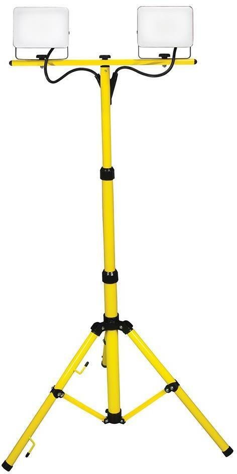 Lampe de travail 2x30W 2x3200lm 6500K avec support trépied IP44 220V avec câble H05RN-F 3x1mm2 2,5 mètres Commel - C308-533