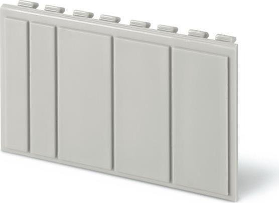 Tapa ciega para módulos vacíos en cuadros Domino 4mod. 72x45mm color gris Scame-654.0400