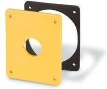 Tapa con orificio Ø22mm AMARILLA para paneles Block y Domino 70x87mm Scame-654.0101Y