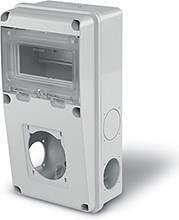 Cuadro para contactos industriales y módulos DIN IP55, UV, serie Enerbox /6 DIN,1x16-32A/ Scame-633.1011