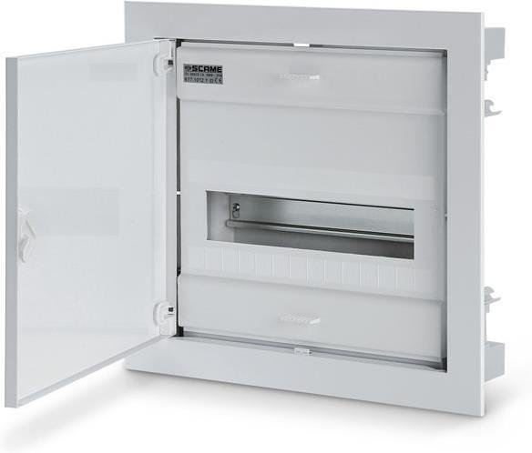Cuadro para montaje EMPOTRADO 12+2 módulos DIN con puerta metálica sólida 343x368x90 Scame-677.1012.1