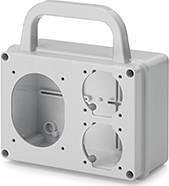 Tableau pour contacts industriels IP54, UV, portable, série ADAPTO (1x16A et 2xSchuko) Scame-623.1000-000