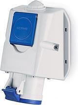Priza industriala combinata 2P+E 16A+schuko IP54 serie Optima Combi Scame-513.1653-DN