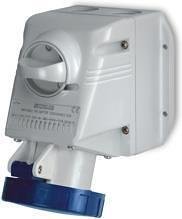 Industrieller Stecker mit Schlüssel 0/I 2P+E 16A IP66 Optima-Serie Modell Combi Scame-518.1653TS blau/weiß
