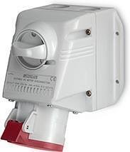 Industrieller Stecker mit Schlüssel 0/I 3P+N+E 16A IP44 Optima-Serie Modell Combi Scame-513.1657TS rot/weiß