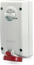 Priza industriala 3P+E 16A IP66/67 cu blocare mecanica serie Advance 2 Scame-561.1686 rosie/alba