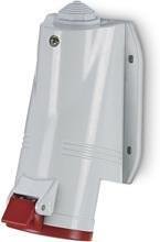 Prise industrielle 3P+E 16 A IP44 série Optima modèle Base Scame-513.1656 rouge/blanc