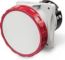 Contacto industrial 3P+N+E 125 A 380 V IP66 serie Optima montaje en panel 114x114 mm Scame-418.12567 rojo