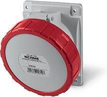 Contacto industrial 3P+E 32 A 380 V IP66 serie Optima montaje en panel 84x106 mm Scame, 418.3266 ROJO