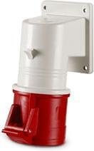 Industrial socket 3P+N+E 32A 380V IP44, 6h Eureka series panel mounting, 90 deg., 70x87mm Scame-452.3267