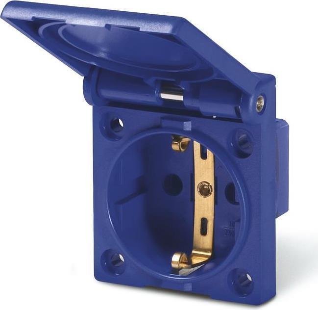 Prise Schuko 2P+E 16A IP54 avec protection enfant série Domo montage panneau 50x60 mm, protection UV Scame- Prise Schuko 16A, 2P+E, IP54, 50x60 mm, SCAME Domo 570.2062