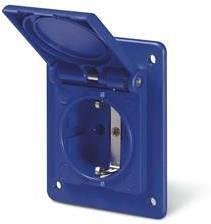 Schuko-Stecker 2P+E 16 A IP54 Serie Domo Version für Elektrofahrzeugladung Paneelmontage 70x87 mm Scame-570.4062-SW