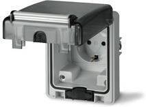 Presa schuko 2P+E 16A IP66 serie Domoplus montaggio a pannello 84x106 mm Scame-570.6407