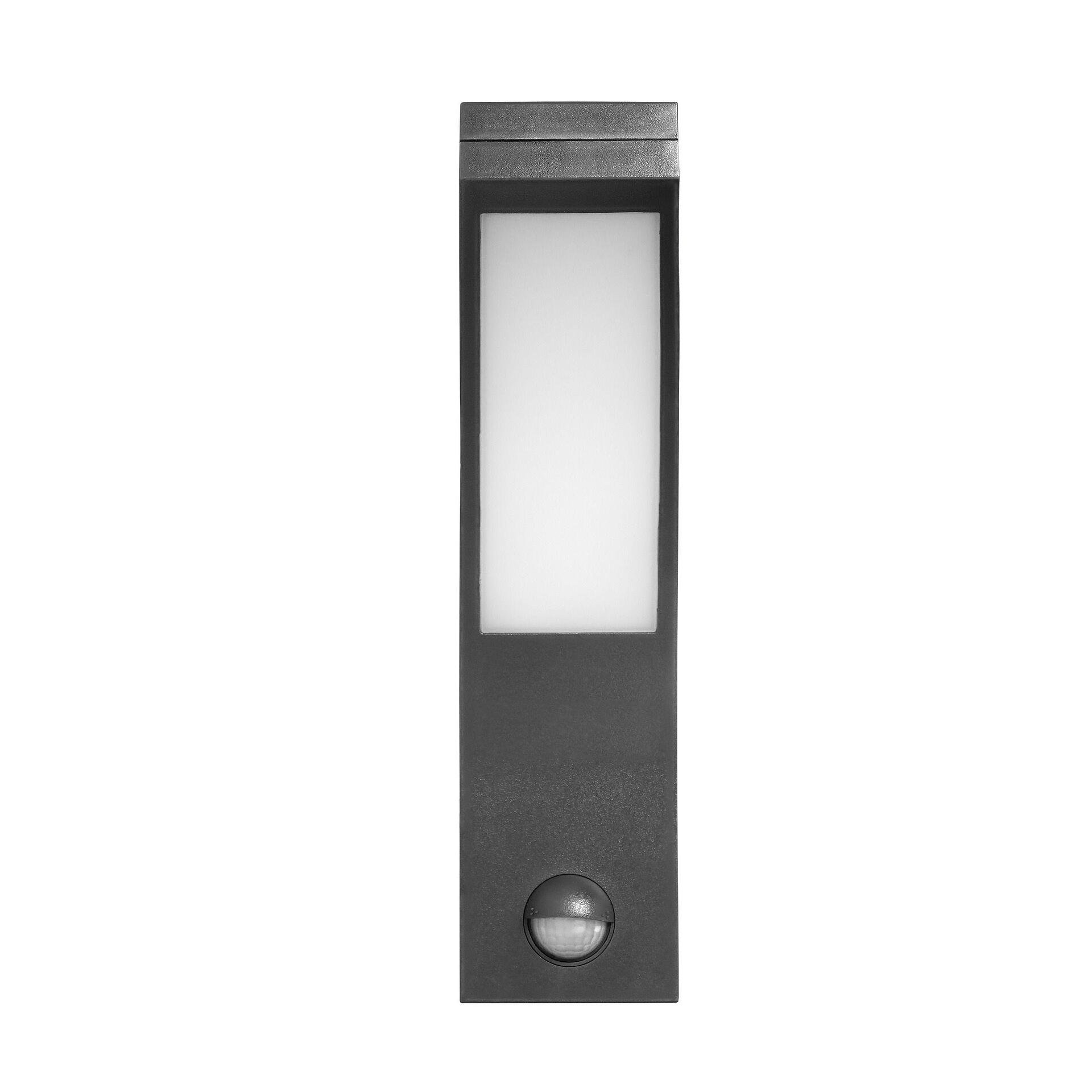 Gartens Beleuchtungskörper PIRYT LED 10W, mit Bewegungssensor 140°, 800lm, IP54, 4000K, grau, AD-OP-6109GLPMR4, ADVITI