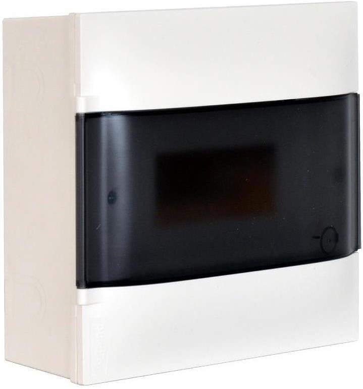 134218 Tablou pentru montaj la vedere, 8 module, ușă transparentă, șine PE+N, Practibox S, Legrand