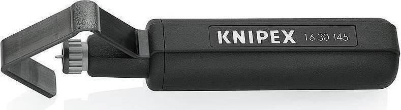 Coltello per cavi, per isolamento Ø19-40mm, manico nero 145mm, con bloccaggio, Knipex - K1630145SB
