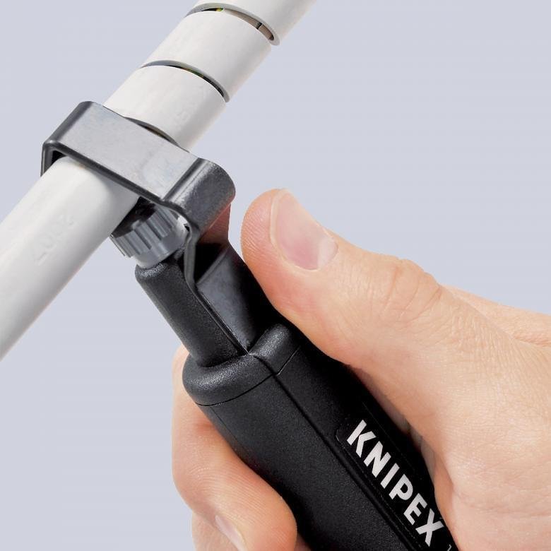 Κοπτήρας καλωδίων, για μόνωση Ø19-40mm, μαύρη λαβή 145mm, με κλείδωμα, Knipex - K1630145SB