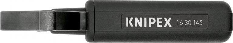 Coltello per cavi, per isolamento Ø19-40mm, manico nero 145mm, con bloccaggio, Knipex - K1630145SB