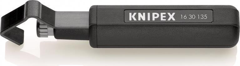 Coltello per cavi, per isolamento Ø6-29mm, impugnatura nera 135mm, con fissaggio, Knipex - K1630135SB