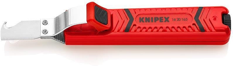 Coltello per cavi, per isolamento Ø8-28mm, manico rosso 165mm, con bloccaggio, Knipex - K1620165SB