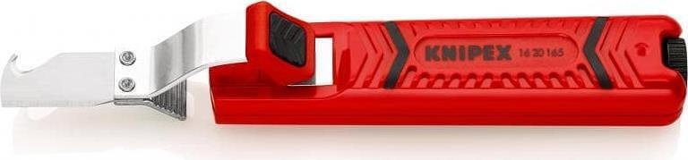 Coltello per cavi, per isolamento Ø8-28mm, manico rosso 165mm, con bloccaggio, Knipex - K1620165SB