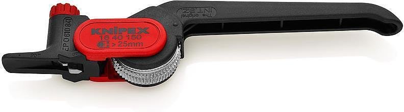 Coltello per cavi, per isolamento sopra Ø25mm, impugnatura nera 150mm, Knipex - K1640150