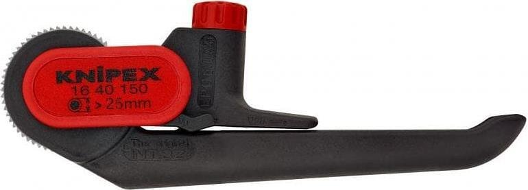 Cuchillo de cable, para aislamiento sobre Ø25mm, mango negro 150mm, Knipex - K1640150
